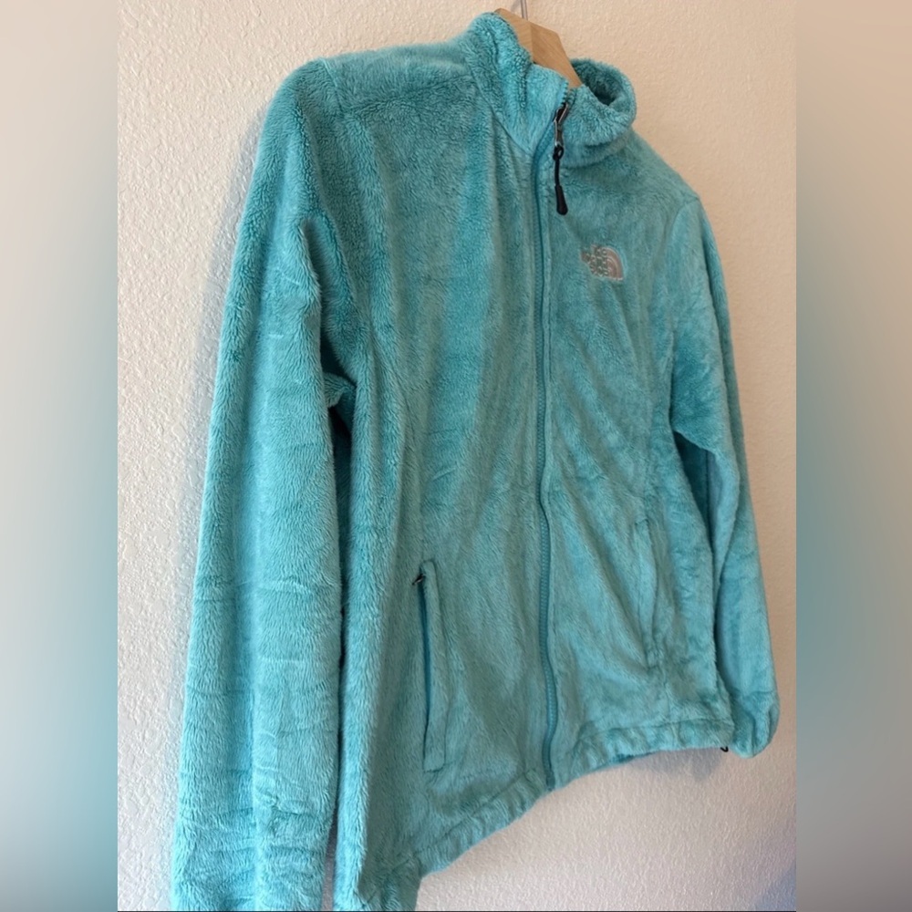 The North Face Women’s Osito Fleece Jacket Small Teal Full Zip Cozy Plush - Picture 5 of 8
